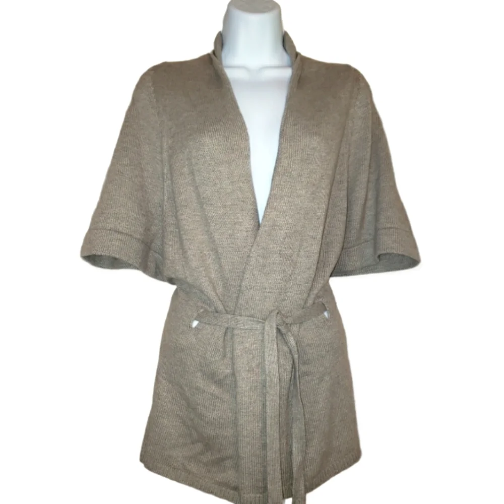 NWOT LOFT taupe gray tan wrap cardigan sweater Womens Small